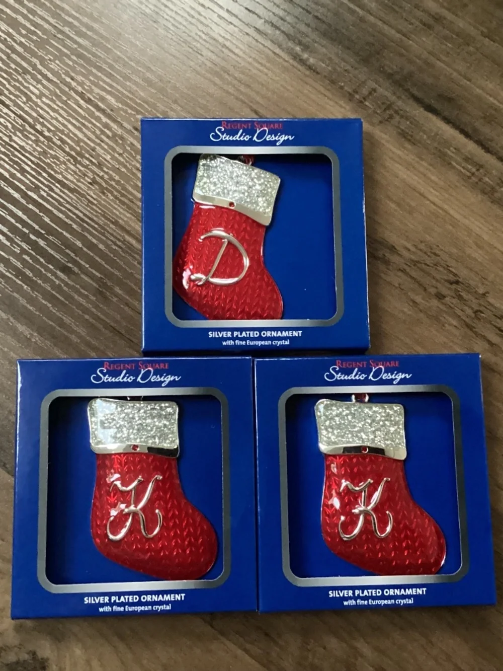 Regent Square Studio Design Silver Plated Christmas Stocking Ornaments